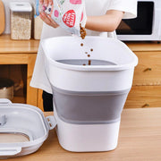 Large Capacity Pet Food Storage Box Foldable Design with Seal Lid - Grey V528-GRAIN-PAIL-GREY-707163