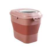 Large Capacity Pet Food Storage Box Foldable Design with Seal Lid - Pink V528-GRAIN-PAIL-PINK-191452