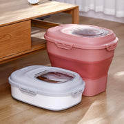 Large Capacity Pet Food Storage Box Foldable Design with Seal Lid - Pink V528-GRAIN-PAIL-PINK-191452