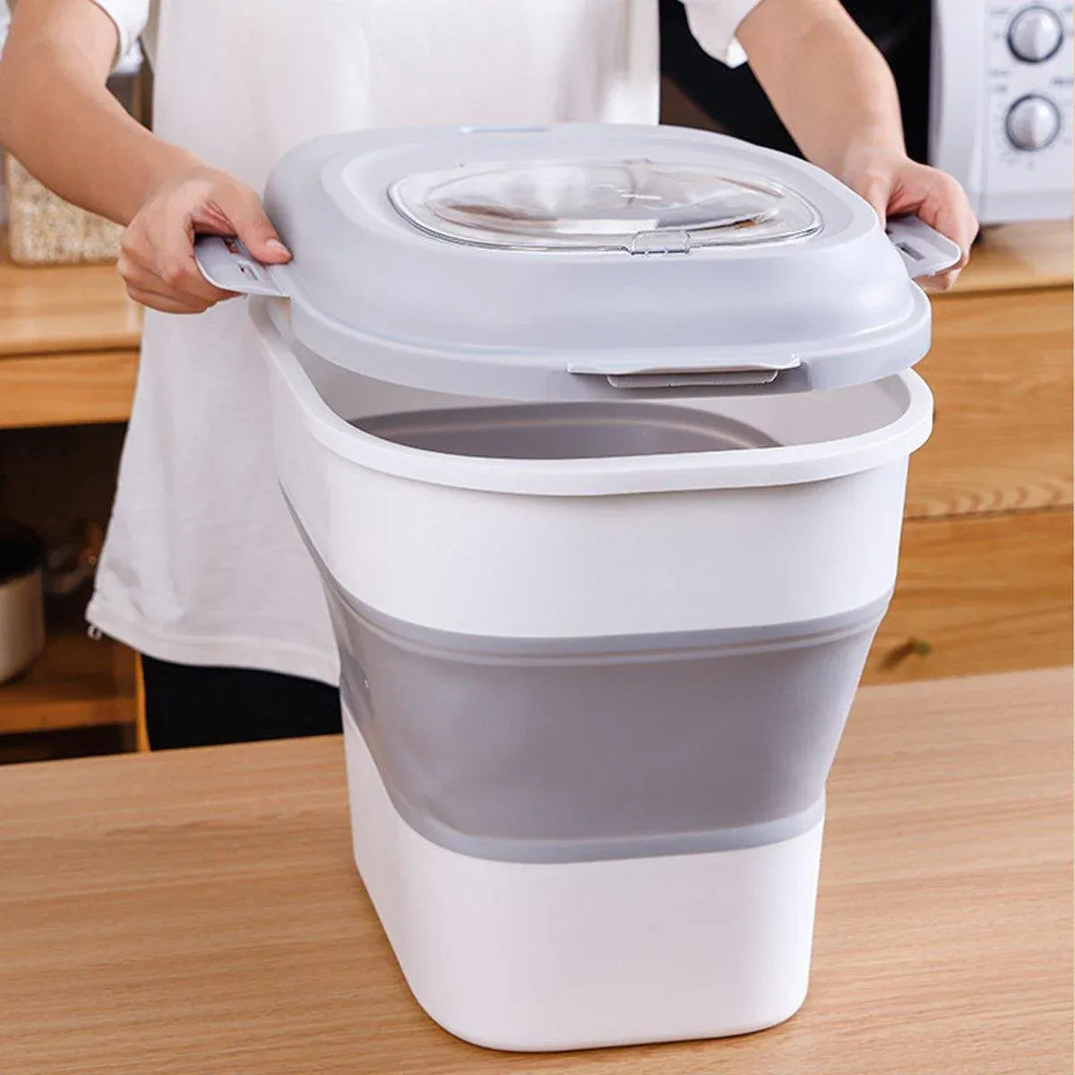Large Capacity Pet Food Storage Box Foldable Design with Seal Lid - Pink V528-GRAIN-PAIL-PINK-191452