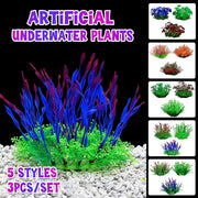 Artificial Water Grass Fish Tank Decoration Aquarium Landscape Simulation Plants - 01-3PCS V528-GRASS-3PCS-CO05-443545