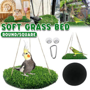 Parrot Turf Hammock Climbing Toy for Hamster Pet Bed Hanging Swing for Small Pet - Roundness V528-GRASS-HAMMOCK-YX-211385