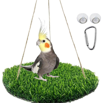 Parrot Turf Hammock Climbing Toy for Hamster Pet Bed Hanging Swing for Small Pet - Roundness V528-GRASS-HAMMOCK-YX-211385