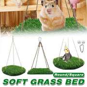 Parrot Turf Hammock Climbing Toy for Hamster Pet Bed Hanging Swing for Small Pet - Roundness V528-GRASS-HAMMOCK-YX-211385