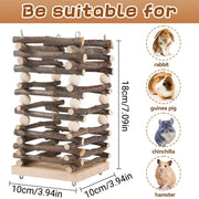 Rabbit Hay Feeder Rack Apple Wood Grass Holder Natural Food Rack Small Pet V528-GRASS-RACK-694722