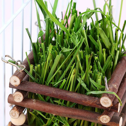 Rabbit Hay Feeder Rack Apple Wood Grass Holder Natural Food Rack Small Pet V528-GRASS-RACK-694722