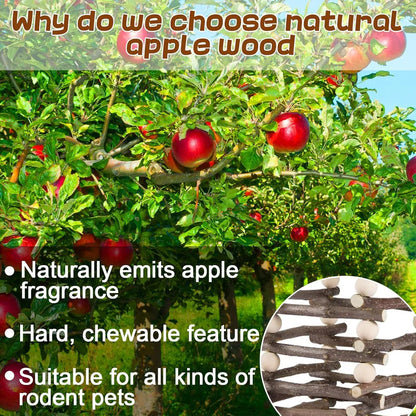 Rabbit Hay Feeder Rack Apple Wood Grass Holder Natural Food Rack Small Pet V528-GRASS-RACK-694722