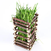 Rabbit Hay Feeder Rack Apple Wood Grass Holder Natural Food Rack Small Pet V528-GRASS-RACK-694722