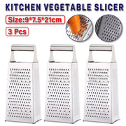 3pcs Stainless Steel Vegetable Slicer Grater Kitchen Multi-Function Grater Tool V528-GRATER-210-90-75MM-3PCS-361607