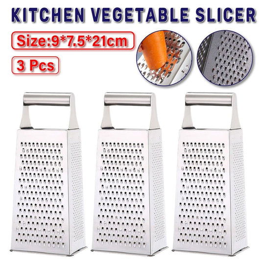 3pcs Stainless Steel Vegetable Slicer Grater Kitchen Multi-Function Grater Tool V528-GRATER-210-90-75MM-3PCS-361607