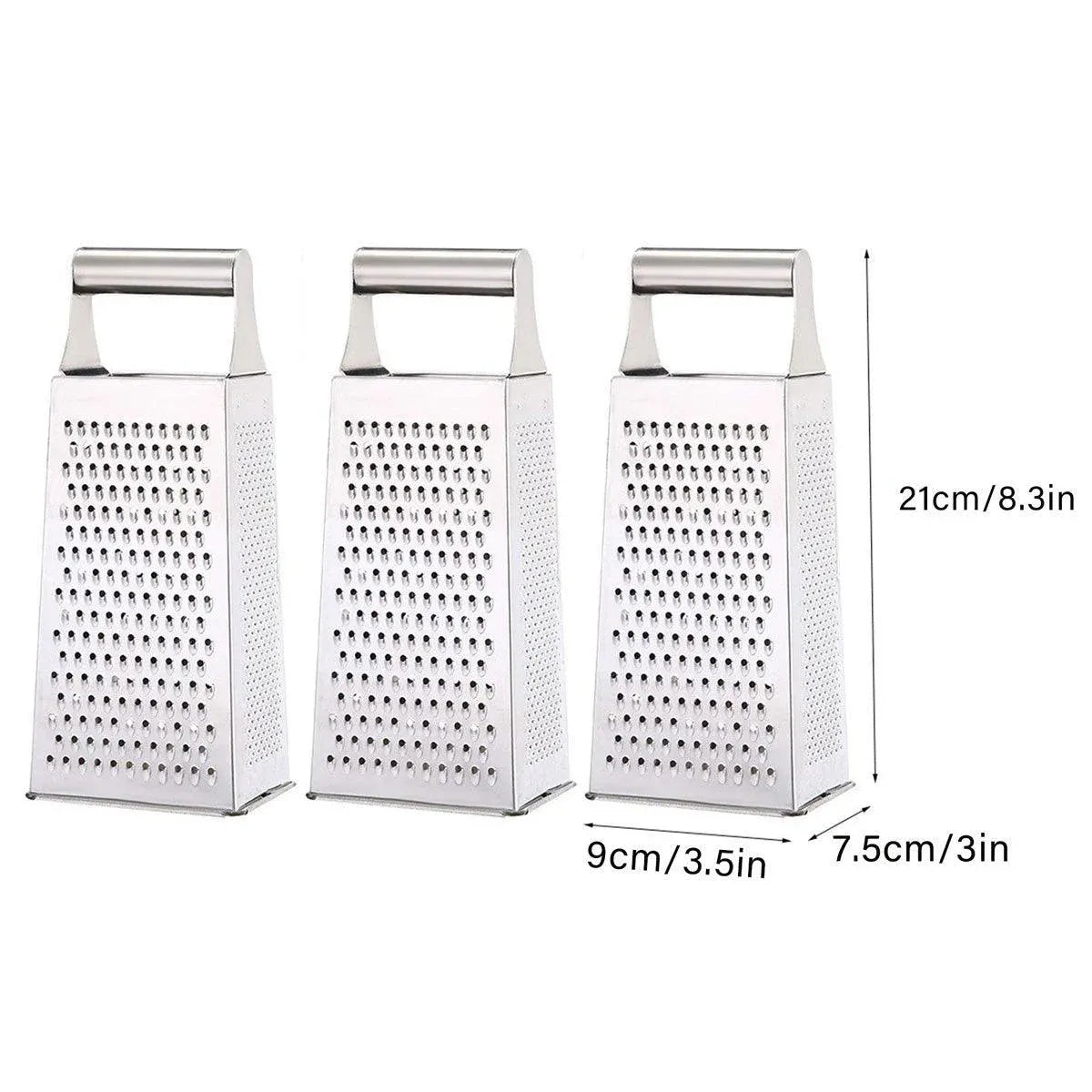 3pcs Stainless Steel Vegetable Slicer Grater Kitchen Multi-Function Grater Tool V528-GRATER-210-90-75MM-3PCS-361607