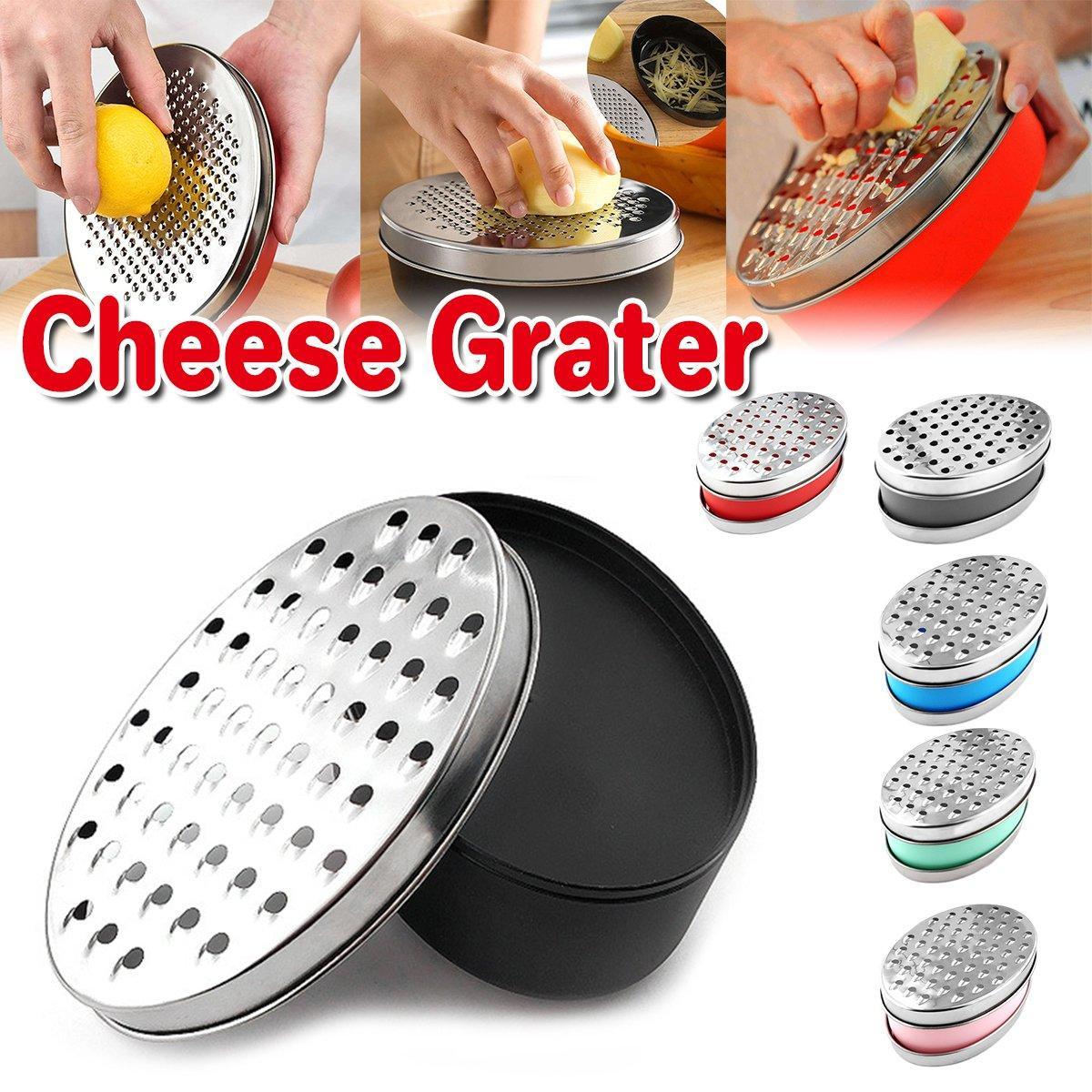 Stainless Steel Kitchen Cheese Grater with Container Storing Fruits Cheese Box - Green V528-GRATER-GREEN-206488