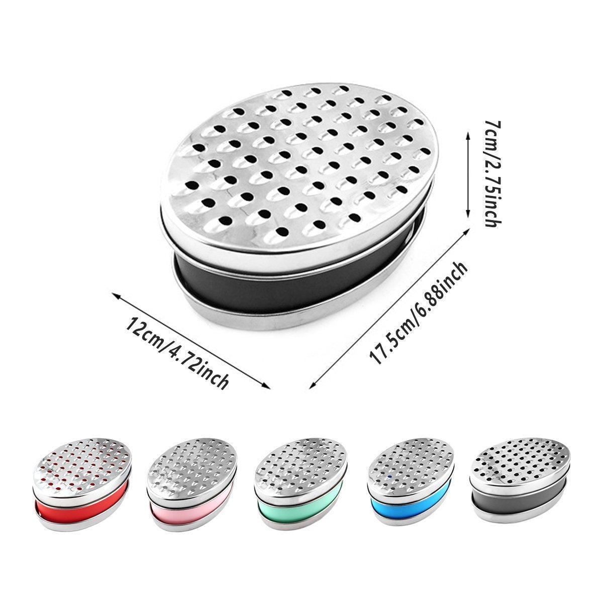 Stainless Steel Kitchen Cheese Grater with Container Storing Fruits Cheese Box - Green V528-GRATER-GREEN-206488