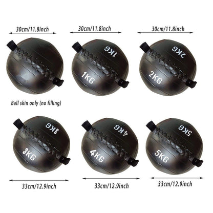 Non-Elastic Soft Squat Wall Ball for Solid Gravity and Balance Training Workouts - 2kg V528-GRAVITY-BALL-BLACK-2-698006