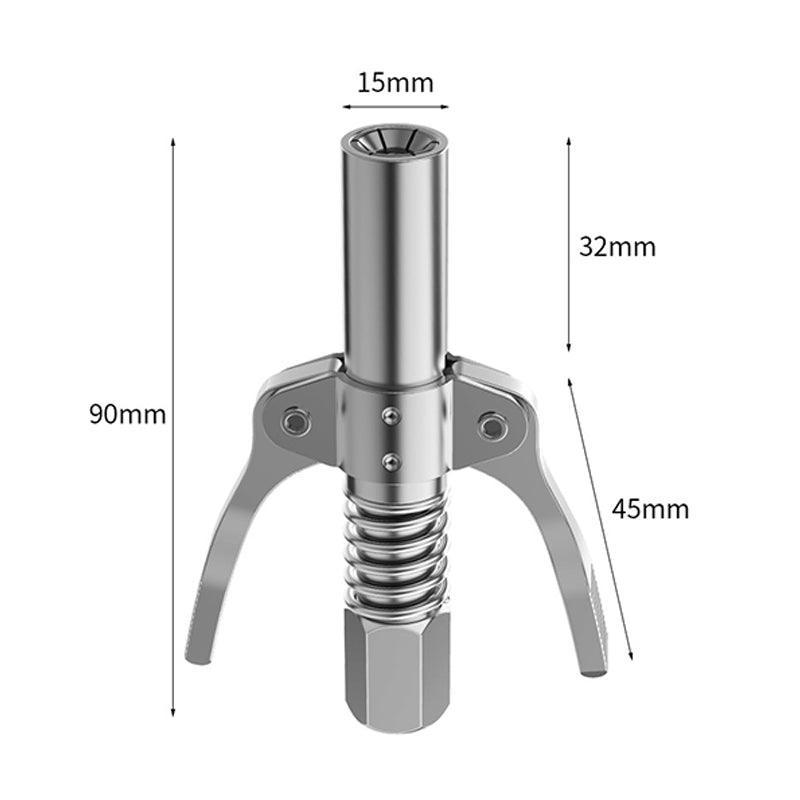 Grease Tool Coupler Heavy Duty Quick Lock Double Handle Leak-Free Grease Nozzle V528-GREASEGUN-301482