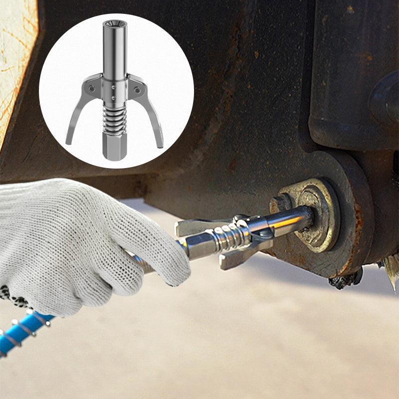 Grease Tool Coupler Heavy Duty Quick Lock Double Handle Leak-Free Grease Nozzle V528-GREASEGUN-301482