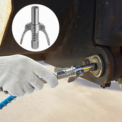 Grease Tool Coupler Heavy Duty Quick Lock Double Handle Leak-Free Grease Nozzle V528-GREASEGUN-301482