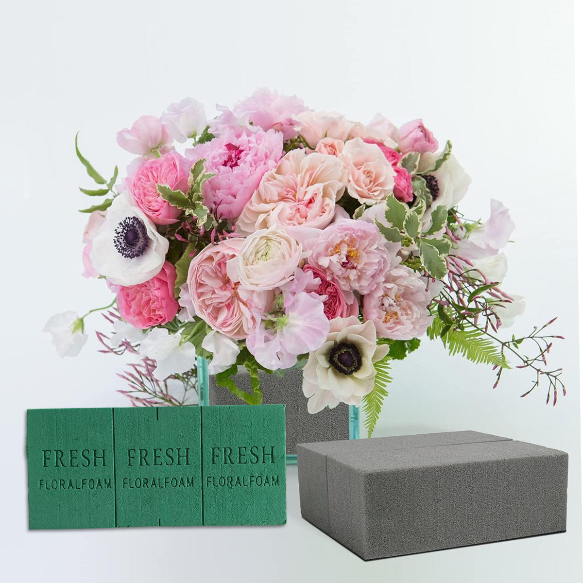 Floral Foam Blocks for Dry Wet Artificial Flower Arrangements Florist Supplies - Wet 2PCS V528-GREEN-2PCS-815433