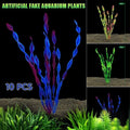 10PCS Artificial Plants Fish Tank Aquarium Aquatic Plants Simulated Water Grass V528-GREENARTIFICIA-10PCS-868127