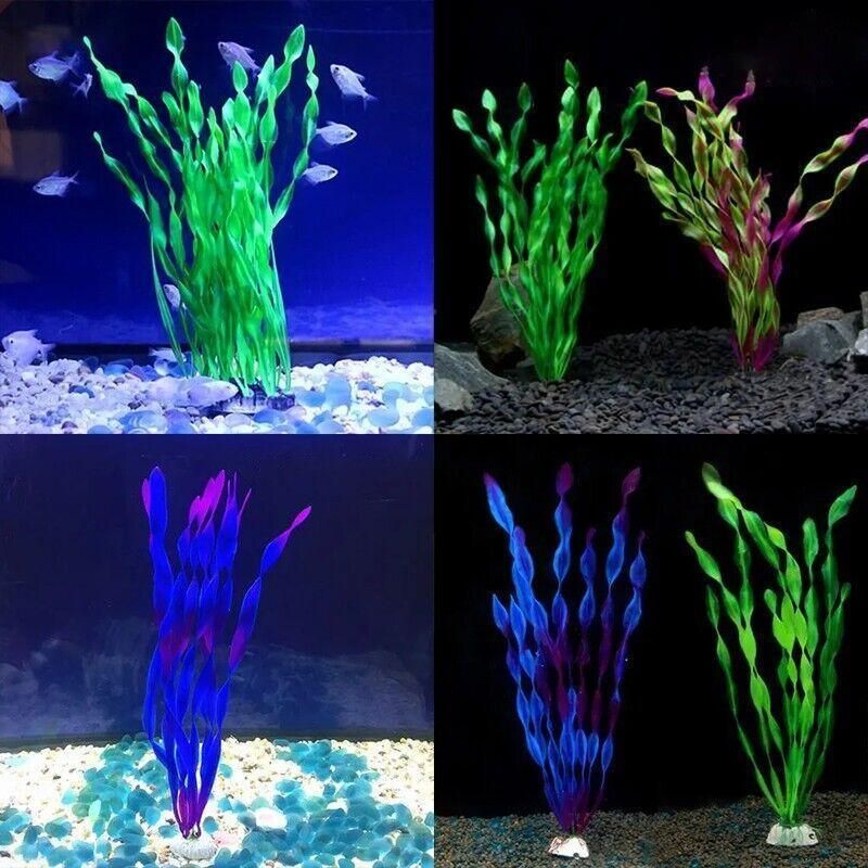 10PCS Artificial Plants Fish Tank Aquarium Aquatic Plants Simulated Water Grass V528-GREENARTIFICIA-10PCS-868127