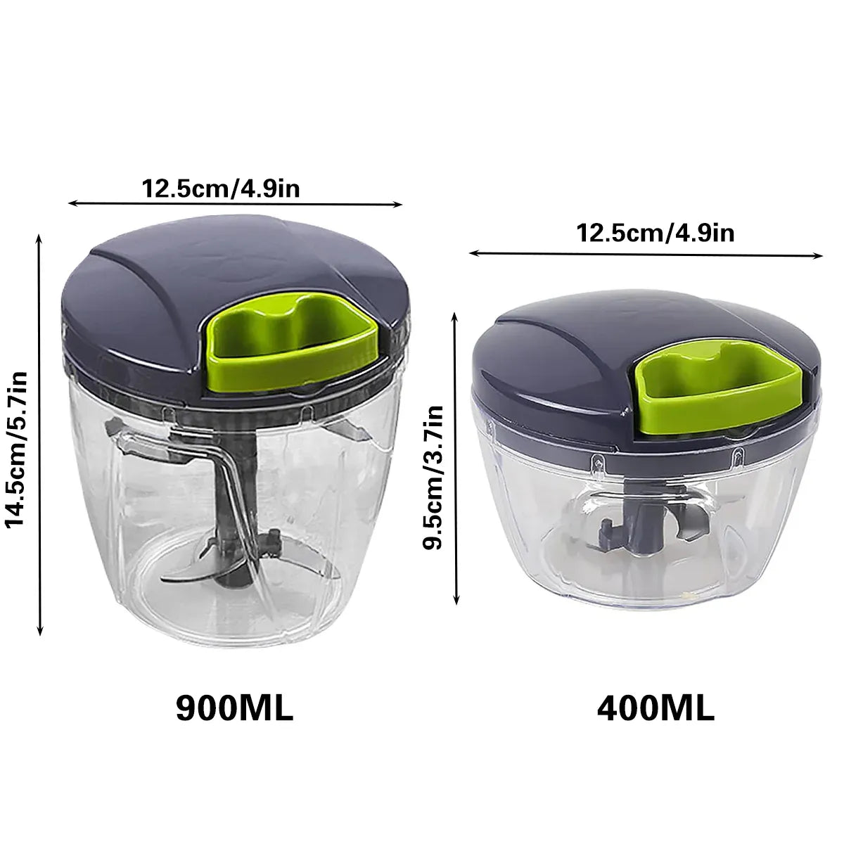 Garlic Press Chopper Slicer Hand Presser Grinder Crusher Home Kitchen Tools Use - 600ml V528-GREY-BLUE-600ML-768399