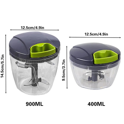 Garlic Press Chopper Slicer Hand Presser Grinder Crusher Home Kitchen Tools Use - 600ml V528-GREY-BLUE-600ML-768399