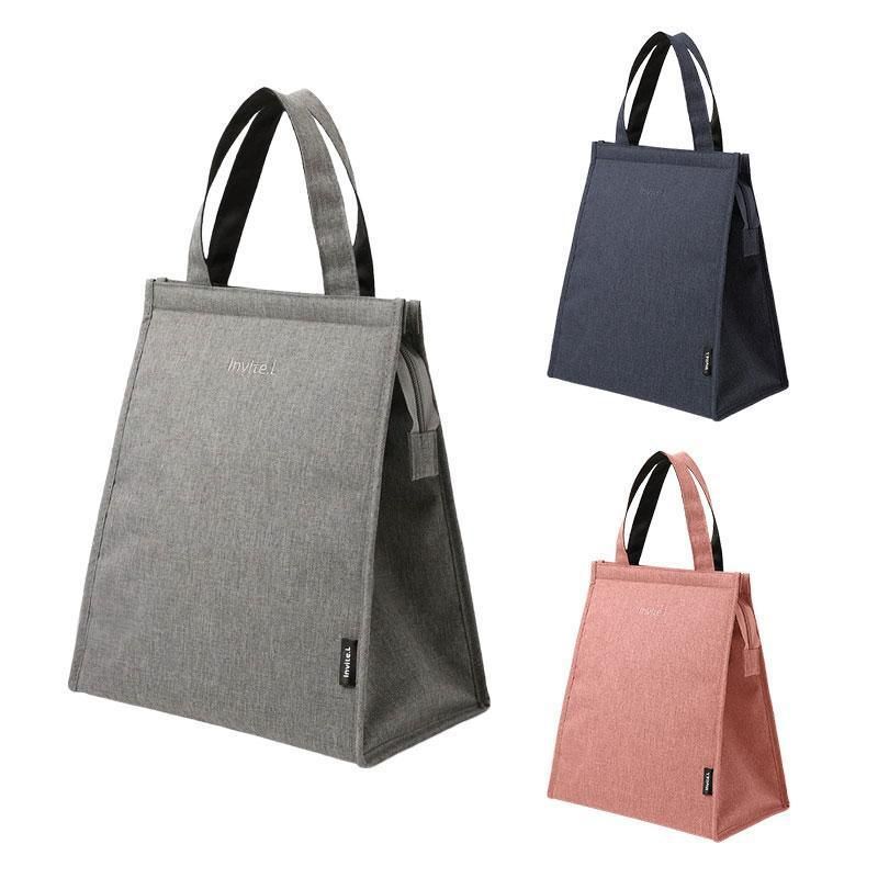 M Size Lunch Bag Thermal Insulated Box Bento Pouch Food Tote Work School Picnic - Grey V528-GREY-M-360893