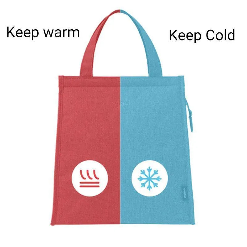M Size Lunch Bag Thermal Insulated Box Bento Pouch Food Tote Work School Picnic - Grey V528-GREY-M-360893