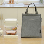 M Size Lunch Bag Thermal Insulated Box Bento Pouch Food Tote Work School Picnic - Grey V528-GREY-M-360893