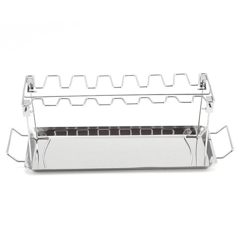 Foldable Stainless Steel Barbecue Grill Rack for Chicken Legs Outdoor Cooking V528-GRILL-233073