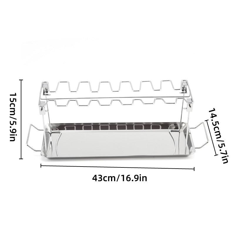 Foldable Stainless Steel Barbecue Grill Rack for Chicken Legs Outdoor Cooking V528-GRILL-233073