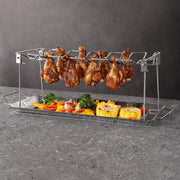 Foldable Stainless Steel Barbecue Grill Rack for Chicken Legs Outdoor Cooking V528-GRILL-233073