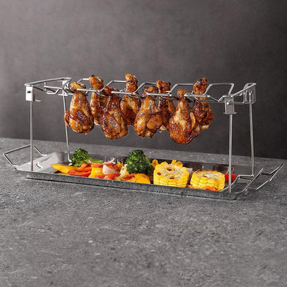 Foldable Stainless Steel Barbecue Grill Rack for Chicken Legs Outdoor Cooking V528-GRILL-233073