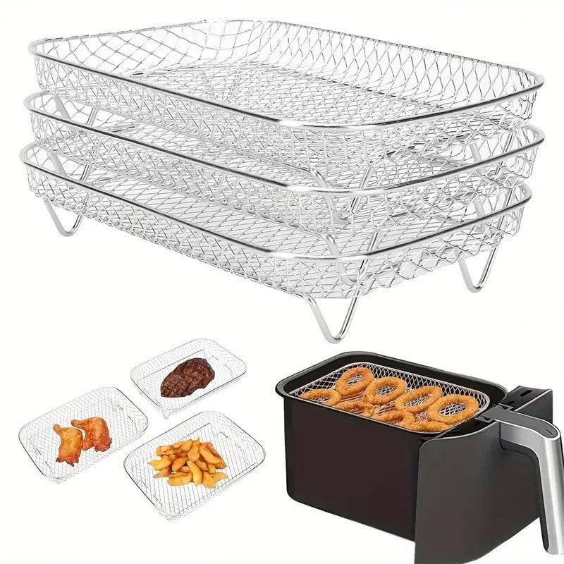 Air Fryer Grill Rack Multi Layer Removable Shelf Mesh Rack for Cooking BBQ - Rectangle V528-GRILL-RECTANGLE-618318