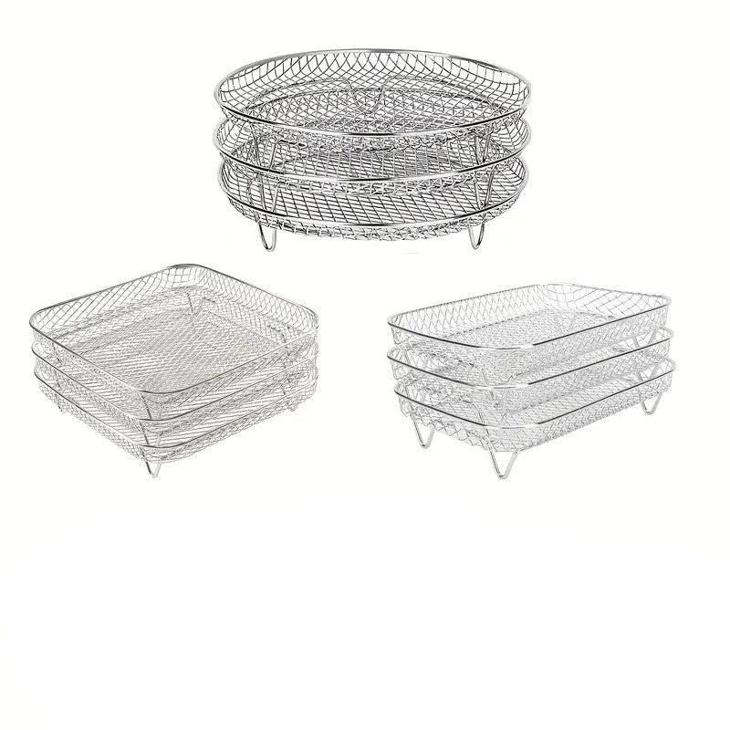Air Fryer Grill Rack Multi Layer Removable Shelf Mesh Rack for Cooking BBQ - Rectangle V528-GRILL-RECTANGLE-618318