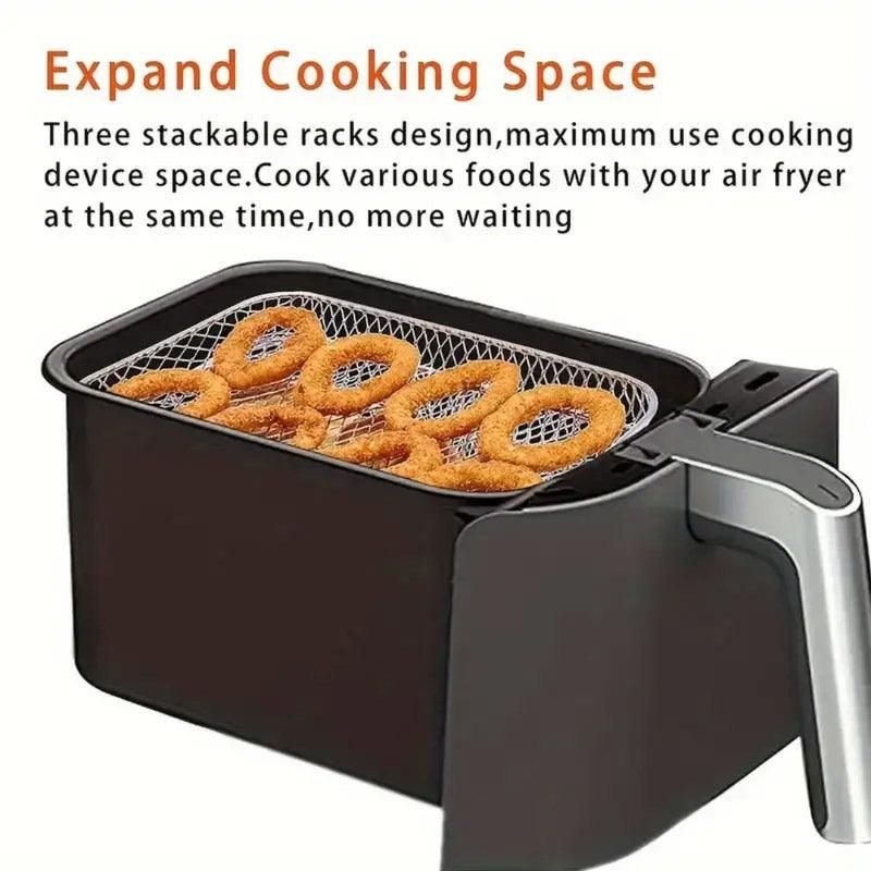 Air Fryer Grill Rack Multi Layer Removable Shelf Mesh Rack for Cooking BBQ - Rectangle V528-GRILL-RECTANGLE-618318