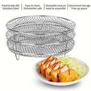 Air Fryer Grill Rack Multi Layer Removable Shelf Mesh Rack for Cooking BBQ - Rectangle V528-GRILL-RECTANGLE-618318
