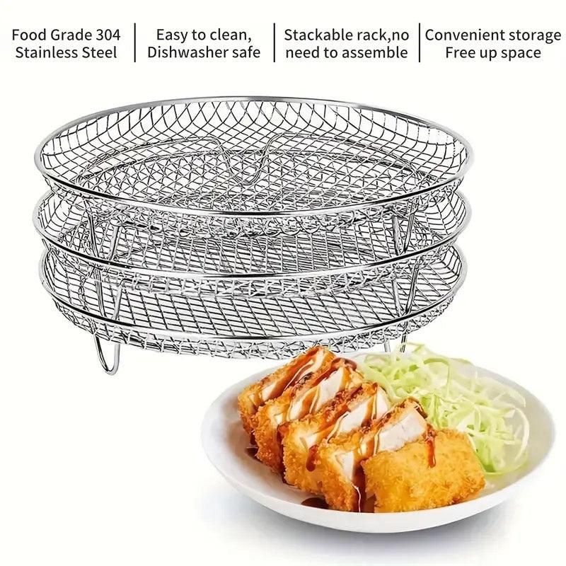 Air Fryer Grill Rack Multi Layer Removable Shelf Mesh Rack for Cooking BBQ - Rectangle V528-GRILL-RECTANGLE-618318