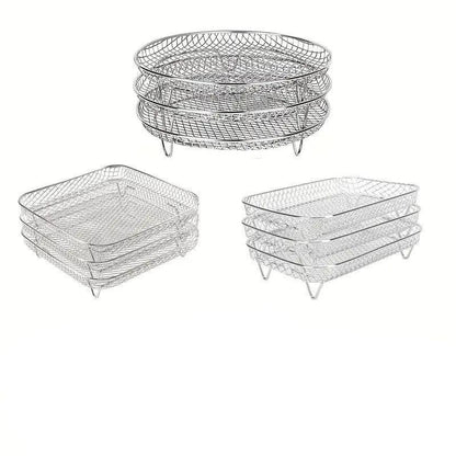 Air Fryer Grill Rack Multi Layer Removable Shelf Mesh Rack for Cooking BBQ - Round V528-GRILL-ROUND-314668