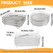 Air Fryer Grill Rack Multi Layer Removable Shelf Mesh Rack for Cooking BBQ - Round V528-GRILL-ROUND-314668