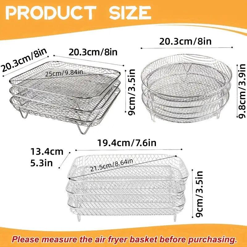 Air Fryer Grill Rack Multi Layer Removable Shelf Mesh Rack for Cooking BBQ - Round V528-GRILL-ROUND-314668