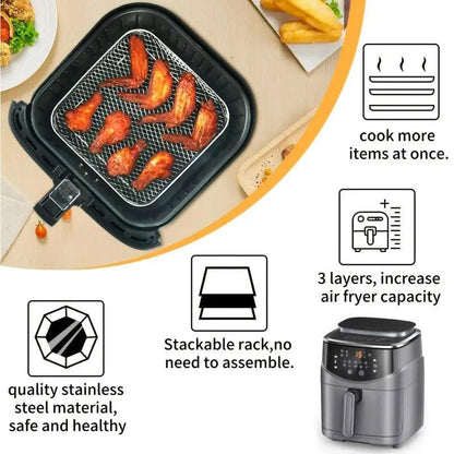 Air Fryer Grill Rack Multi Layer Removable Shelf Mesh Rack for Cooking BBQ - Round V528-GRILL-ROUND-314668