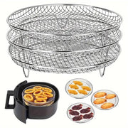 Air Fryer Grill Rack Multi Layer Removable Shelf Mesh Rack for Cooking BBQ - Round V528-GRILL-ROUND-314668