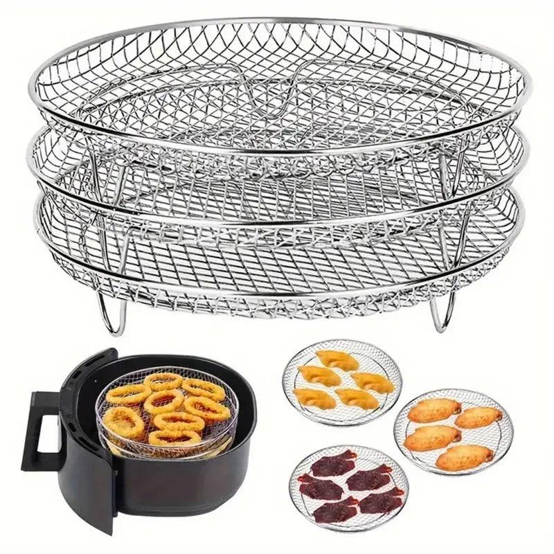 Air Fryer Grill Rack Multi Layer Removable Shelf Mesh Rack for Cooking BBQ - Round V528-GRILL-ROUND-314668