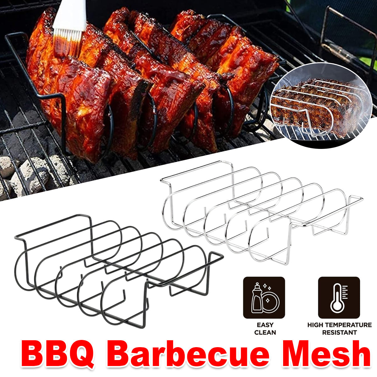 Barbecue Grill Net Outdoor BBQ Rack Cooking Basket Baking Tool Picnic Camping - Silver V528-GRILL-SILVER-961254