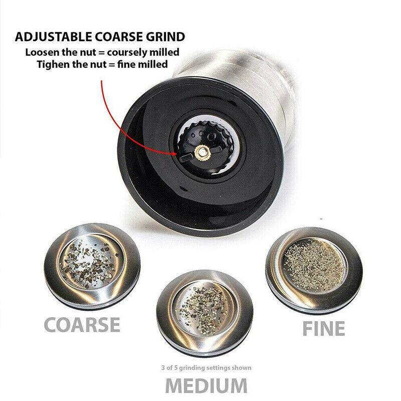 Stainless Steel Manual Salt and Pepper Grinder with Adjustable Ceramic Core - 200ML V528-GRINDERMANUAL-200ML-538414