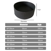 5x Felt Planting Bag Round Vegetable Garden Flower Seedling Grow Bags for Plants - Black-50*20cm V528-GROW-BAG-5PCS-50-20-BLACK-126004