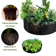 5x Felt Planting Bag Round Vegetable Garden Flower Seedling Grow Bags for Plants - Black-50*20cm V528-GROW-BAG-5PCS-50-20-BLACK-126004