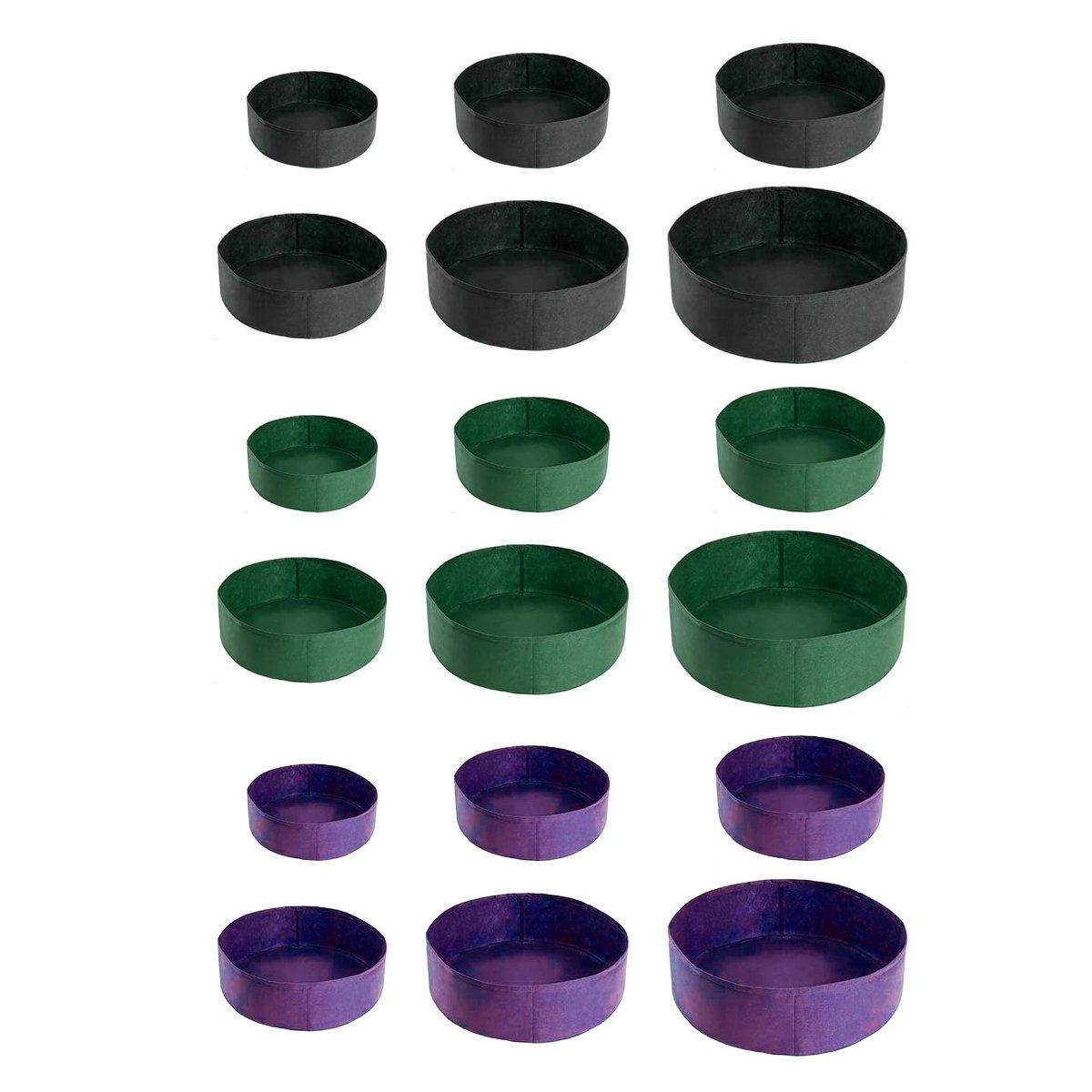 5x Felt Planting Bag Round Vegetable Garden Flower Seedling Grow Bags for Plants - Green-70*30cm V528-GROW-BAG-5PCS-70-30-GREEN-932568