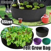 5x Felt Planting Bag Round Vegetable Garden Flower Seedling Grow Bags for Plants - Black-90*30cm V528-GROW-BAG-5PCS-90-30-BLACK-262451